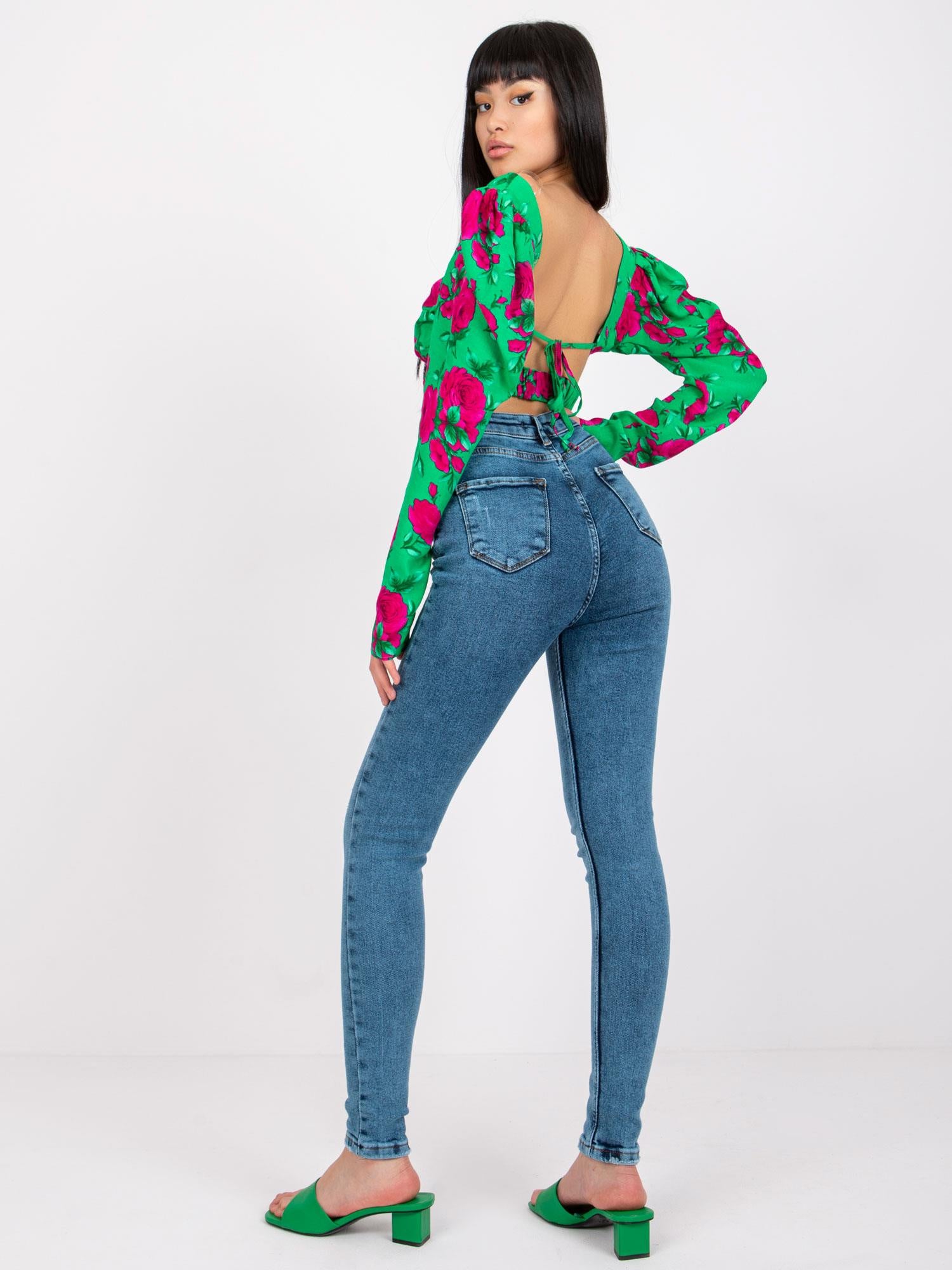 Niebieskie damskie spodnie jeansowe