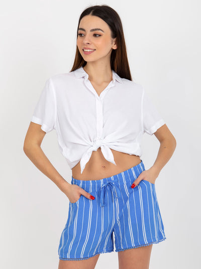 Niebieskie lekkie szorty casualowe w paski FRESH MADE