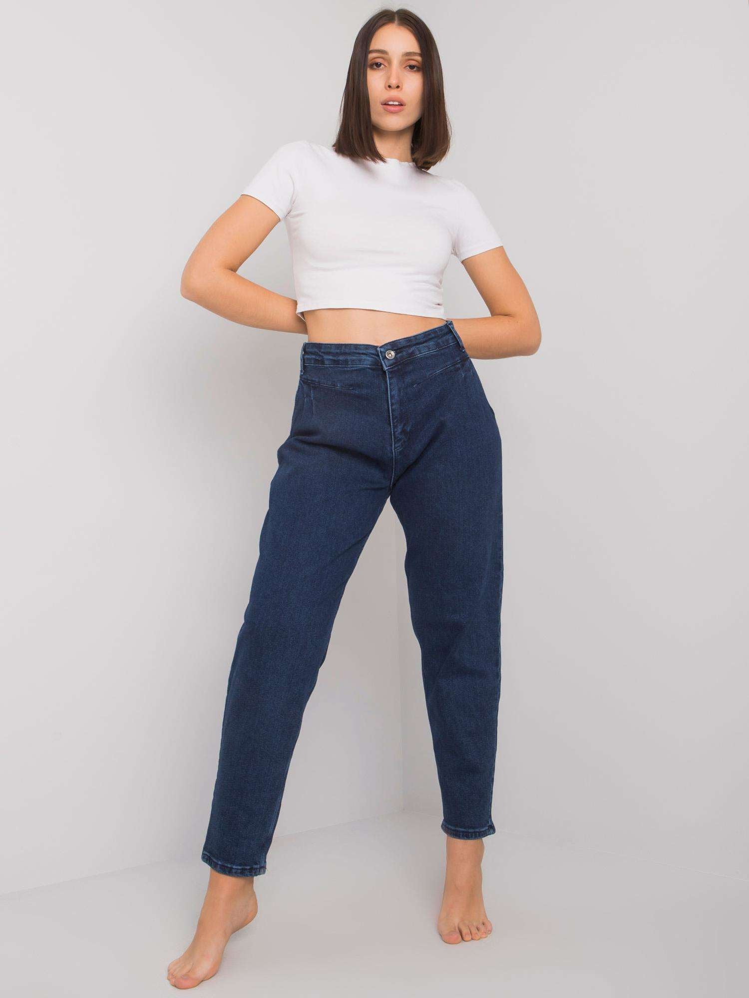 Niebieskie spodnie jeansowe regular plus size