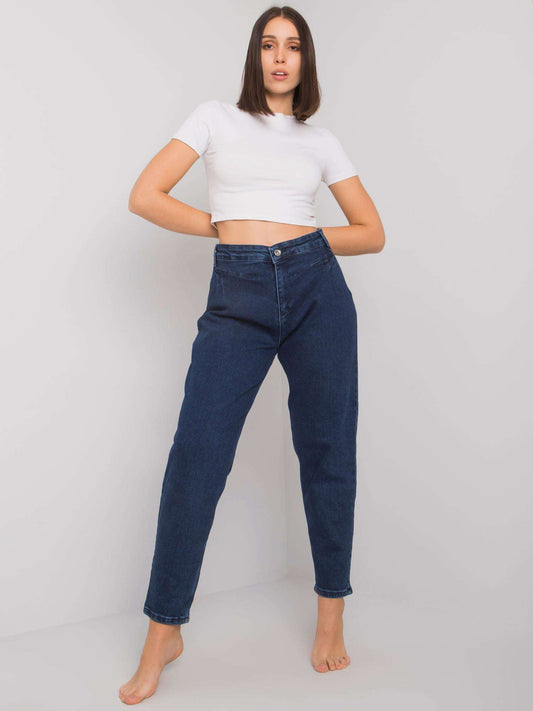 Niebieskie spodnie jeansowe regular plus size