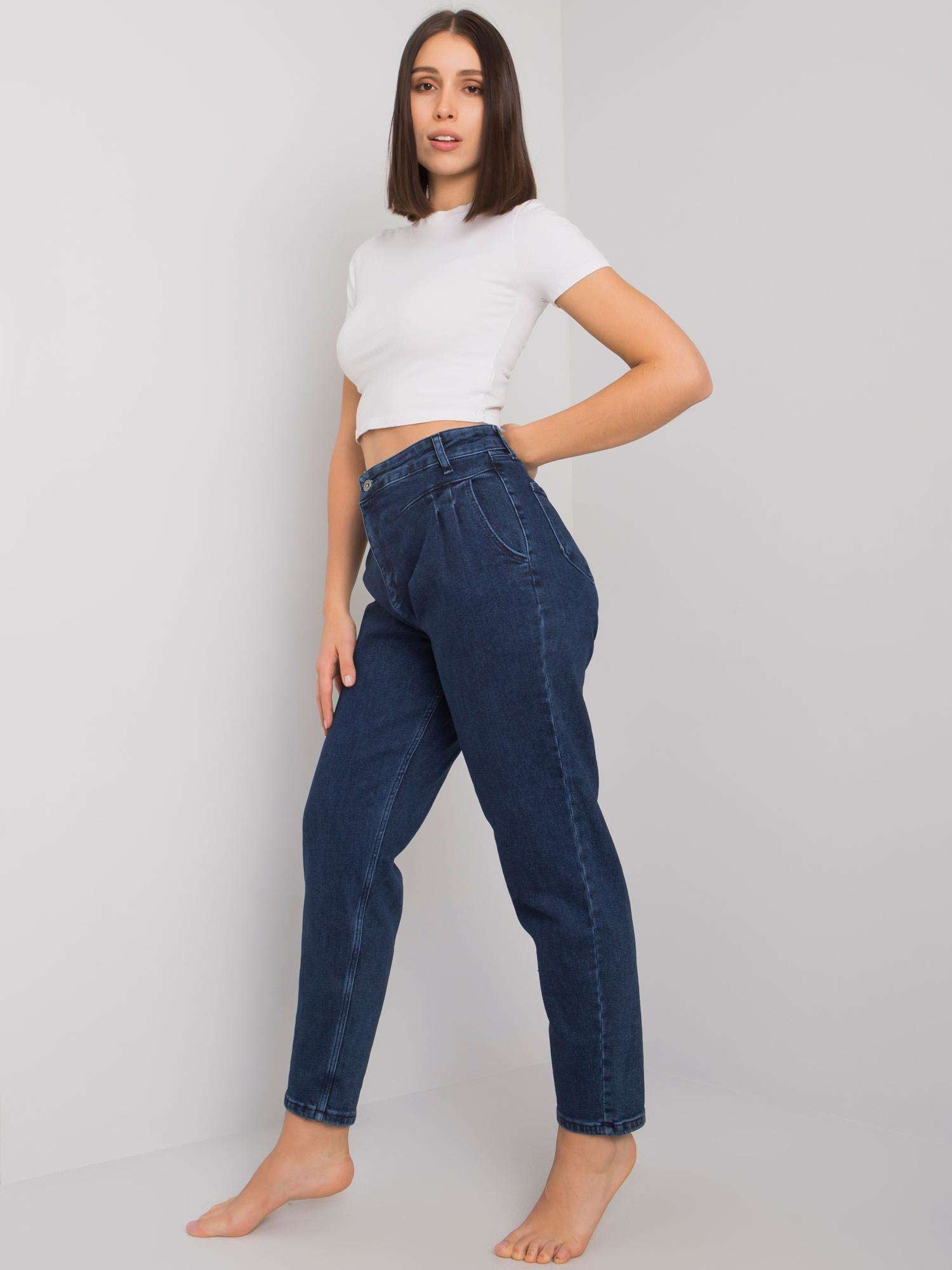 Niebieskie spodnie jeansowe regular plus size