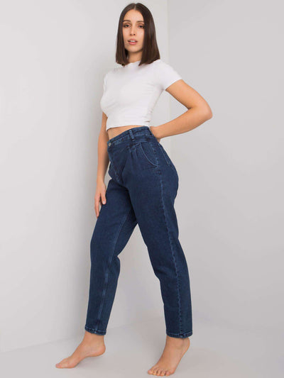 Niebieskie spodnie jeansowe regular plus size