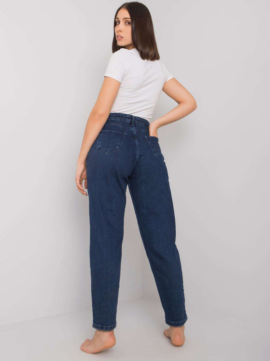 Niebieskie spodnie jeansowe regular plus size