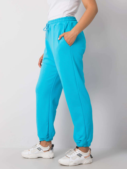 Niebieskie bawełniane spodnie dresowe plus size
