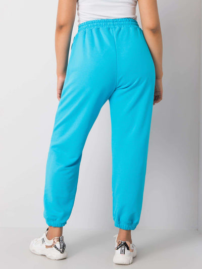 Niebieskie bawełniane spodnie dresowe plus size