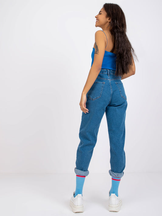 Niebieskie spodnie jeansowe damskie