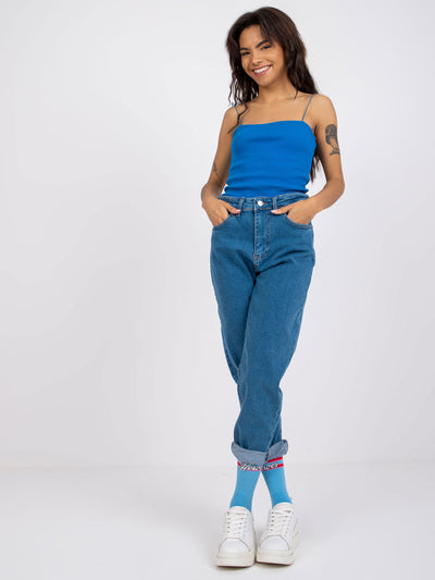 Niebieskie spodnie jeansowe damskie