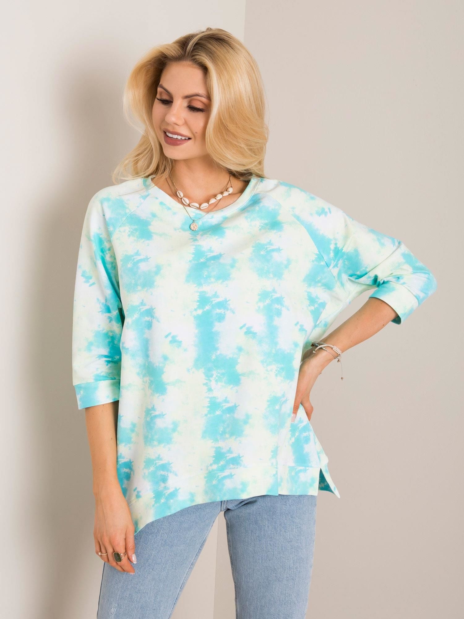 RUE PARIS Niebiesko-żółta bluza tie-dye