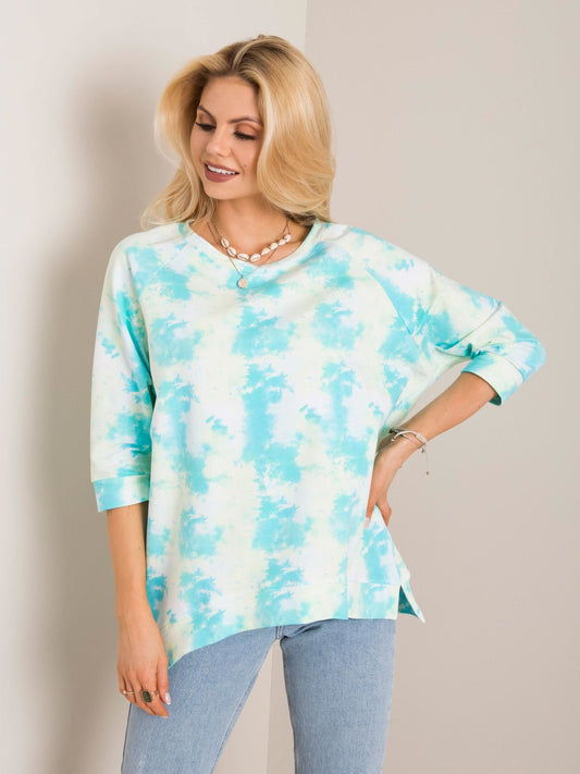 RUE PARIS Niebiesko-żółta bluza tie-dye