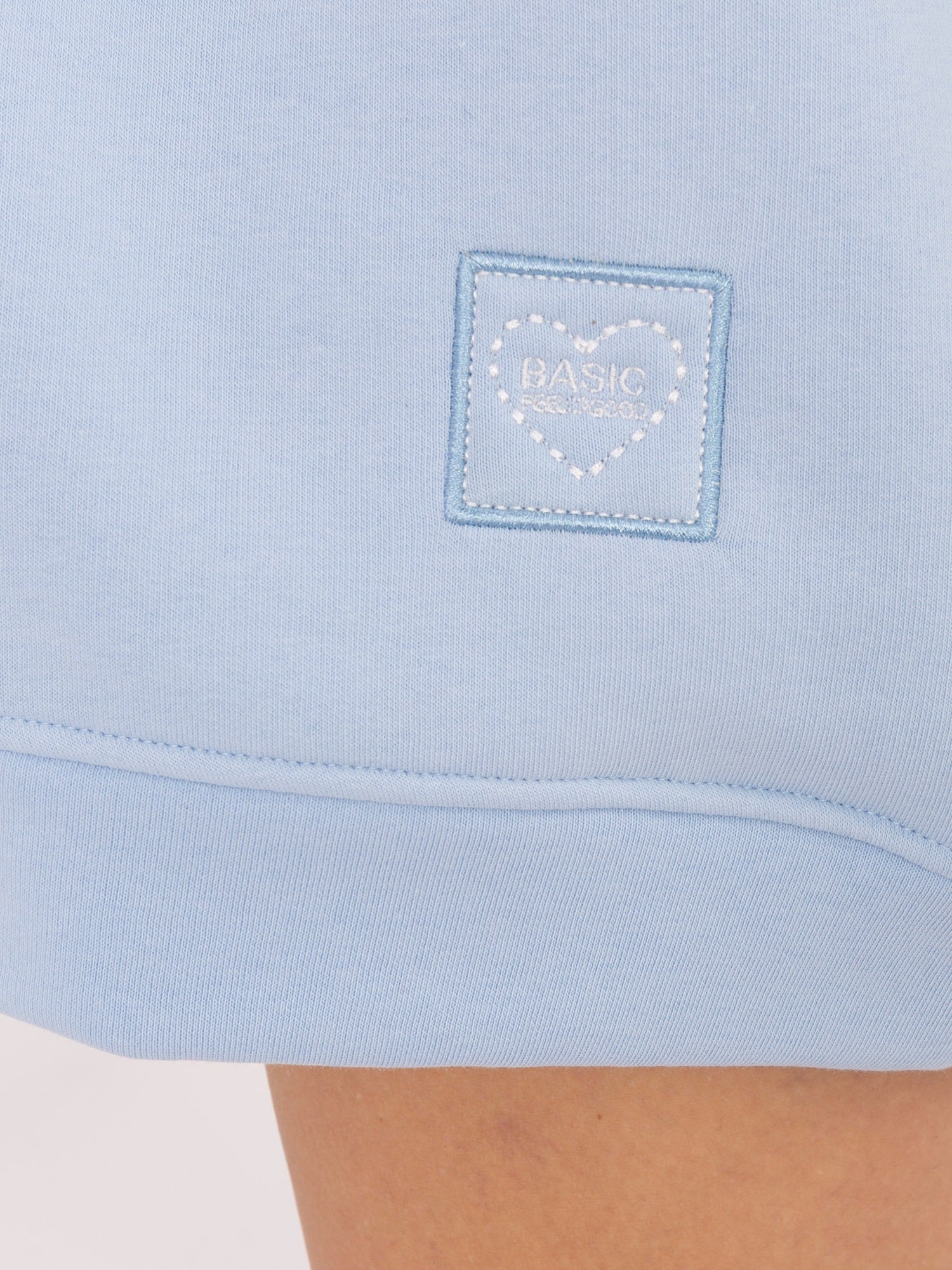 RUE PARIS Pastelowa niebieska ocieplana bluza oversize