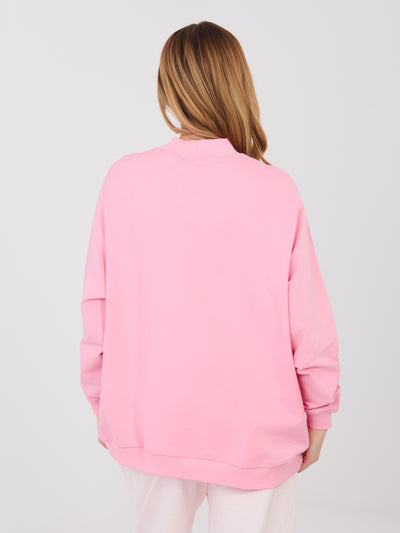 BASIC FEEL GOOD Pastelowa różowa bluza oversize