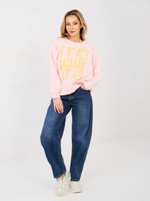RUE PARIS Pastelowa różowa bluza z miękkiego materiału