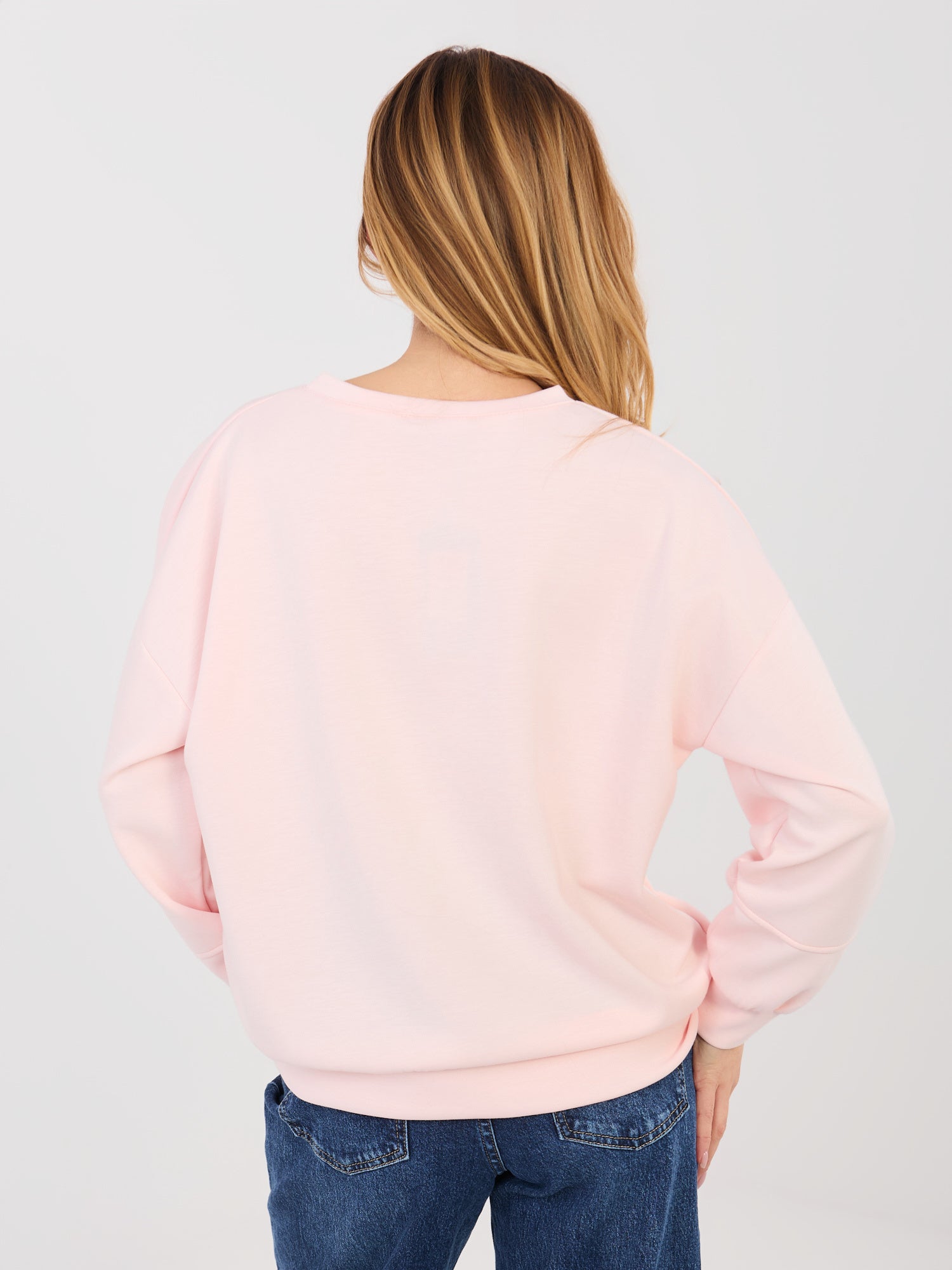 RUE PARIS Pastelowa różowa bluza z miękkiego materiału