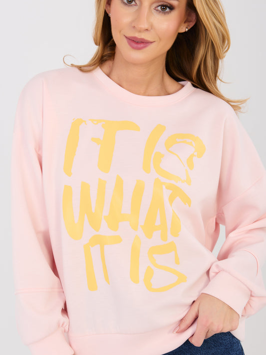 RUE PARIS Pastelowa różowa bluza z miękkiego materiału
