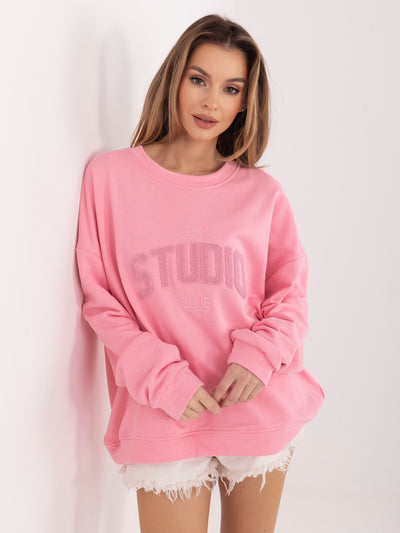 Pastelowa różowa dresowa bluza z bawełny