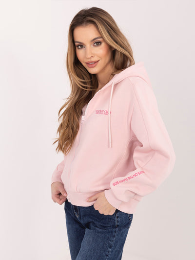 SUBLEVEL Pastelowa różowa rozpinana bluza z haftem