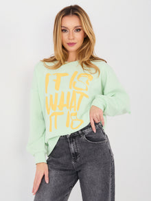 RUE PARIS  Pastelowa zielona dresowa bluza oversize