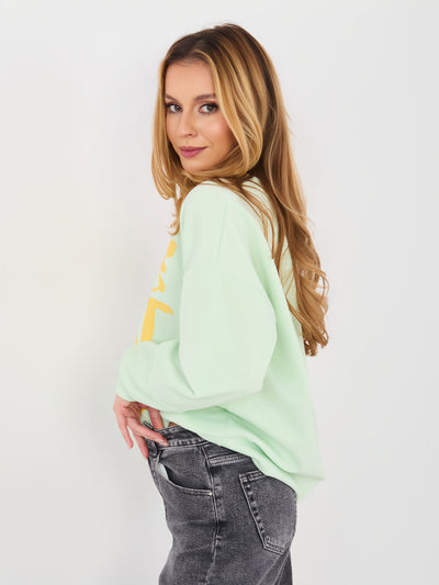 RUE PARIS  Pastelowa zielona dresowa bluza oversize