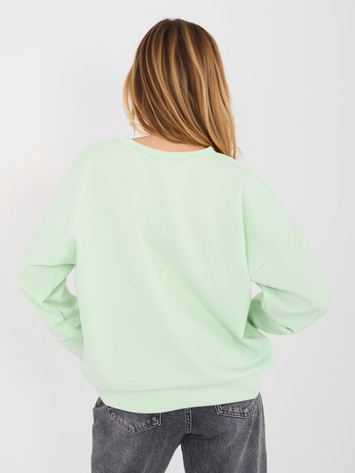 RUE PARIS  Pastelowa zielona dresowa bluza oversize