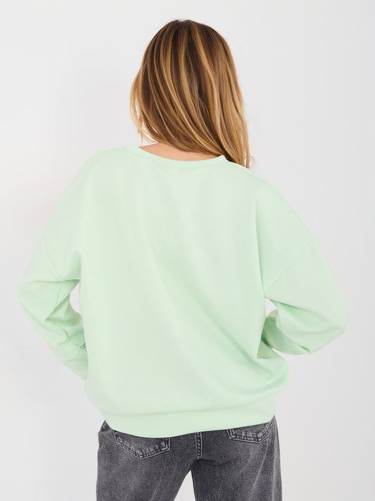 RUE PARIS  Pastelowa zielona dresowa bluza oversize