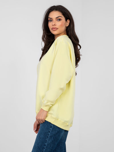 BASIC FEEL GOOD Pastelowa żółta damska bluza bez kaptura