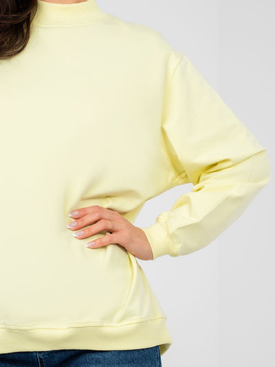 BASIC FEEL GOOD Pastelowa żółta damska bluza bez kaptura