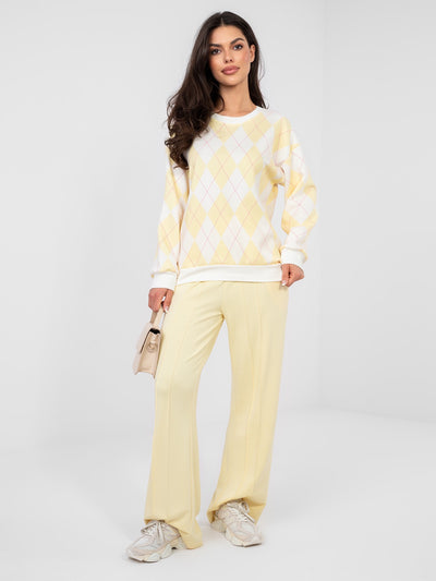 Pastelowa żółta bluza oversize bez kaptura