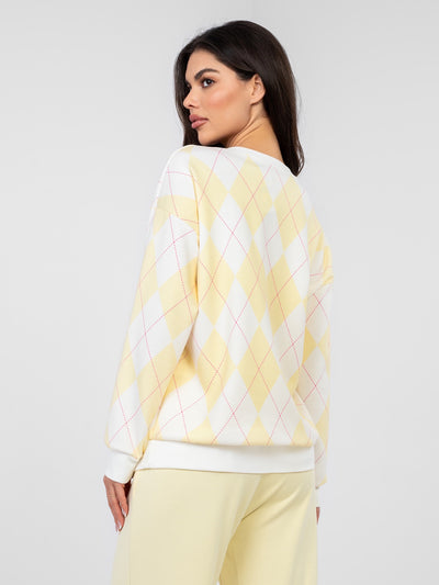 Pastelowa żółta bluza oversize bez kaptura