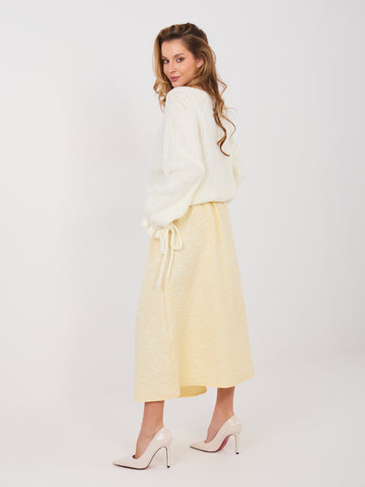 RUE PARIS Pastelowa żółta elegancka o wypukłym wzorze