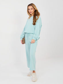 Pastelowy miętowy komplet z bluzą oversize