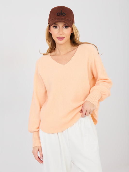 Pastelowy pomarańczowy sweter z domieszką alpaki