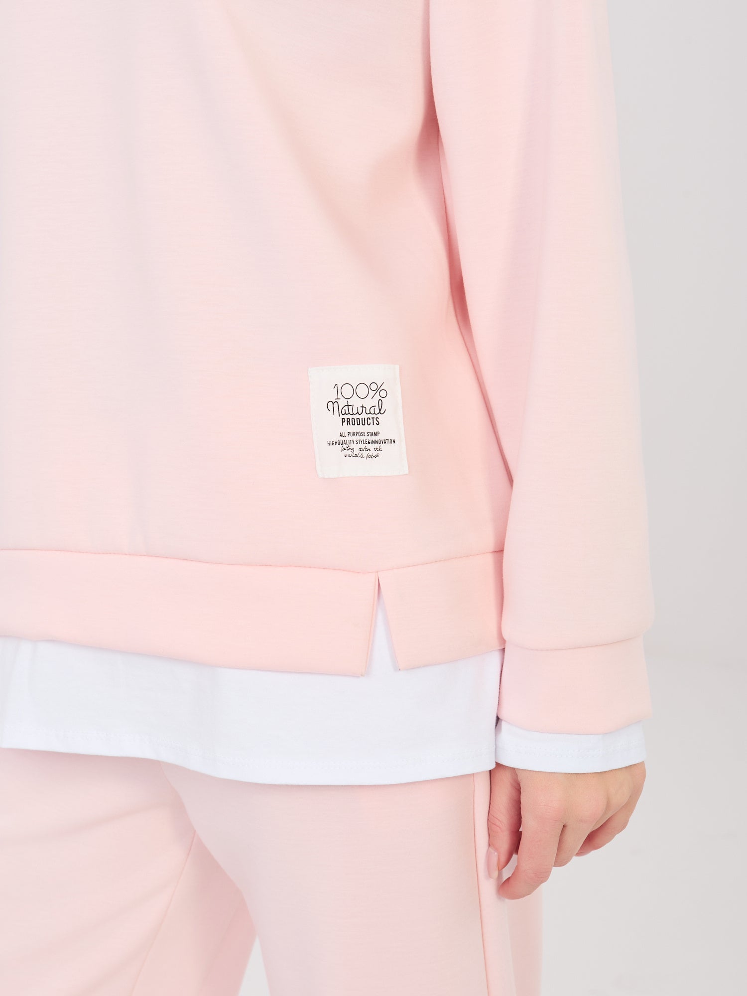 RUE PARIS Pastelowy różowy komplet z miękkiego materiału