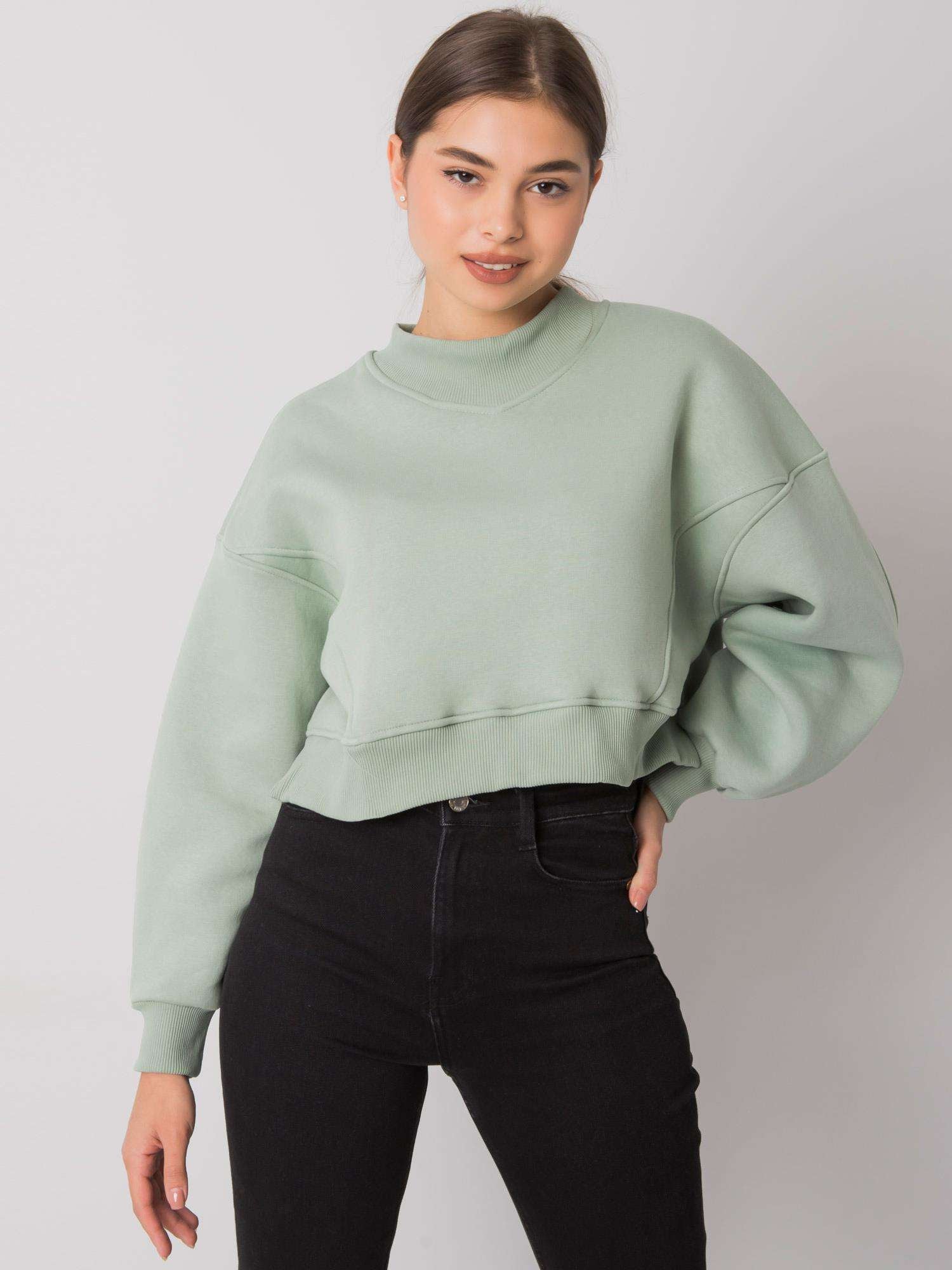 Pistacjowa bluza damska basic