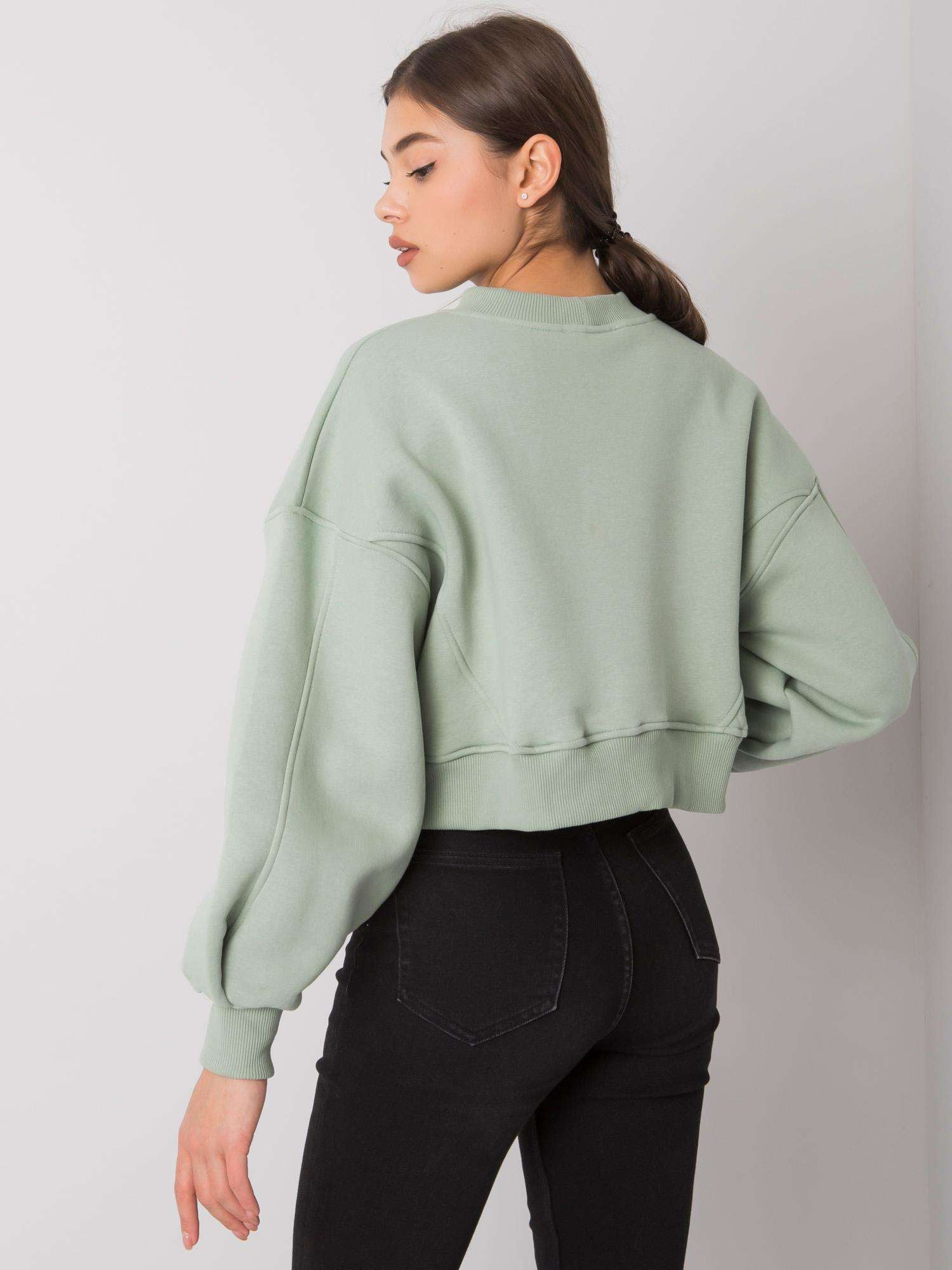 Pistacjowa bluza damska basic