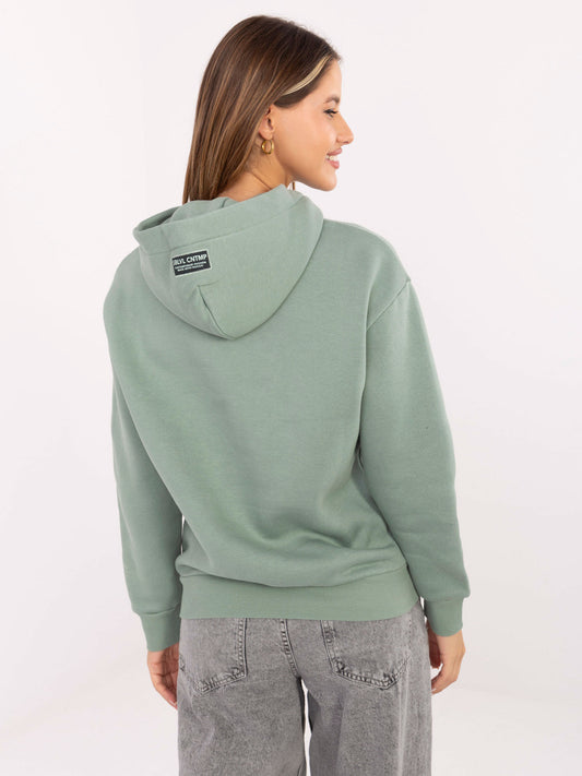 SUBLEVEL Pistacjowa ocieplana bluza z kapturem