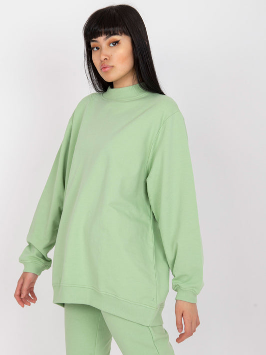 Pistacjowa dresowa bluza basic z bawełny