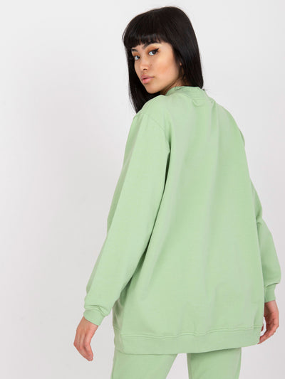 Pistacjowa dresowa bluza basic z bawełny
