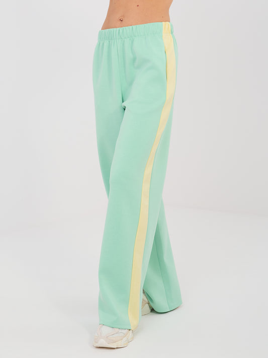 RUE PARIS Pistacjowy dresowy komplet z bluzą oversize