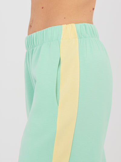 RUE PARIS Pistacjowy dresowy komplet z bluzą oversize