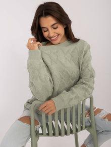 Pistacjowy damski sweter o kroju oversize