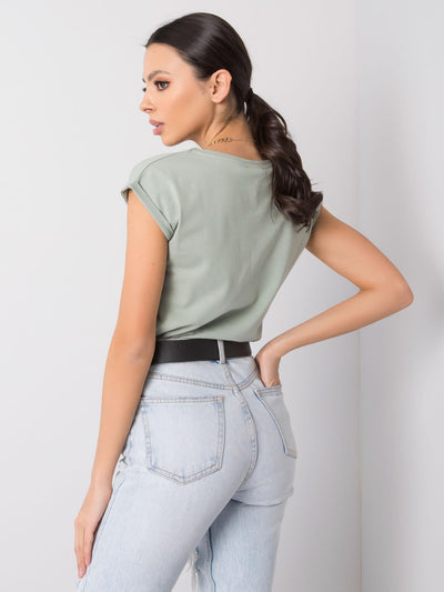Pistacjowy damski t-shirt basic