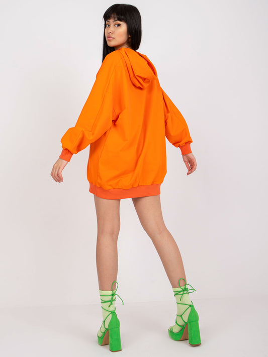 Pomarańczowa bluza oversize z nadrukiem