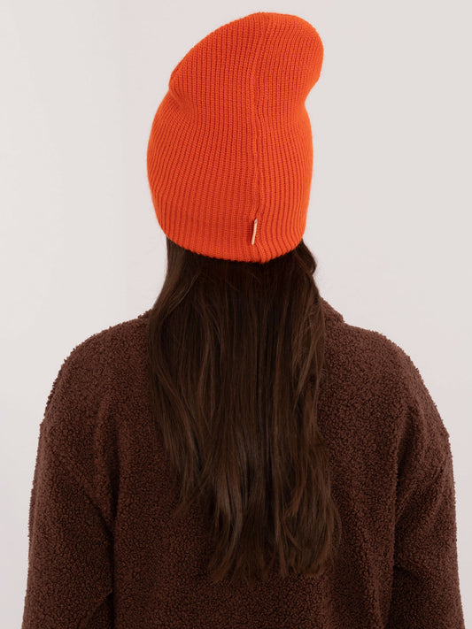 RUE PARIS Pomarańczowa czapka beanie z dzianiny