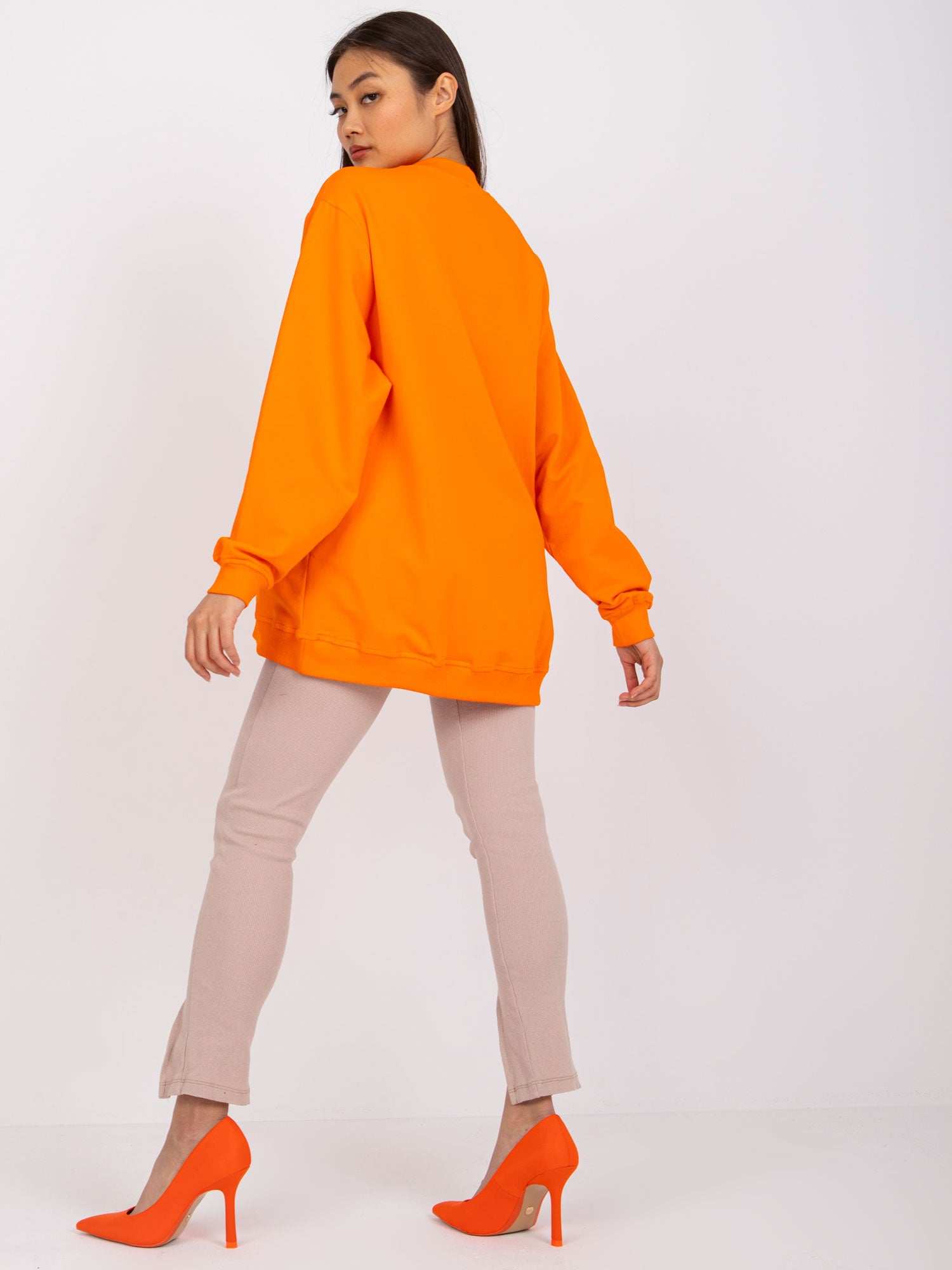 Pomarańczowa bawełniana bluza basic