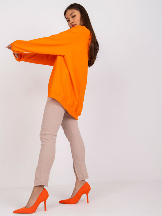 Pomarańczowa bawełniana bluza basic