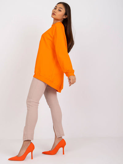 Pomarańczowa bawełniana bluza basic