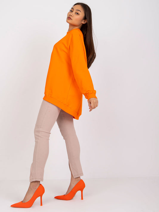 Pomarańczowa bawełniana bluza basic