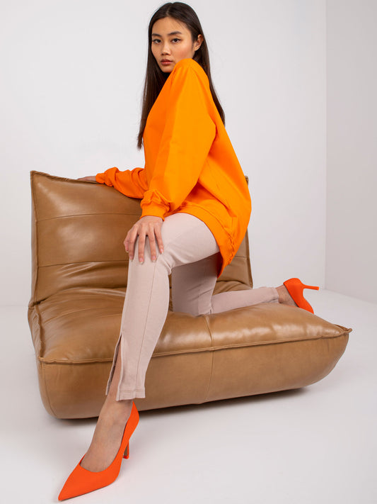 Pomarańczowa bawełniana bluza basic