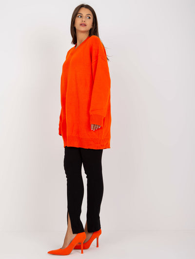 Pomarańczowa sukienka dzianinowa oversize RUE PARIS