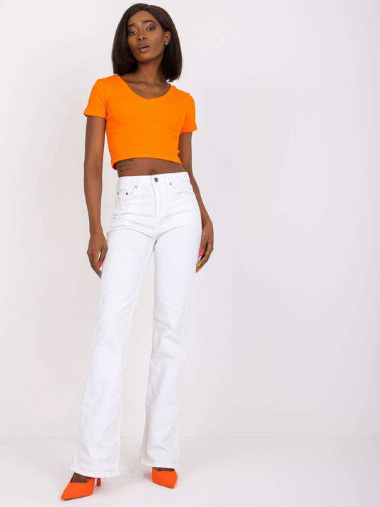 RUE PARIS Pomarańczowy damski top basic